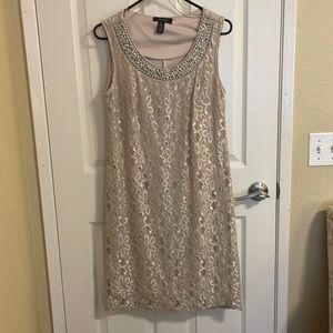 Lace Beaded Jacket Dress